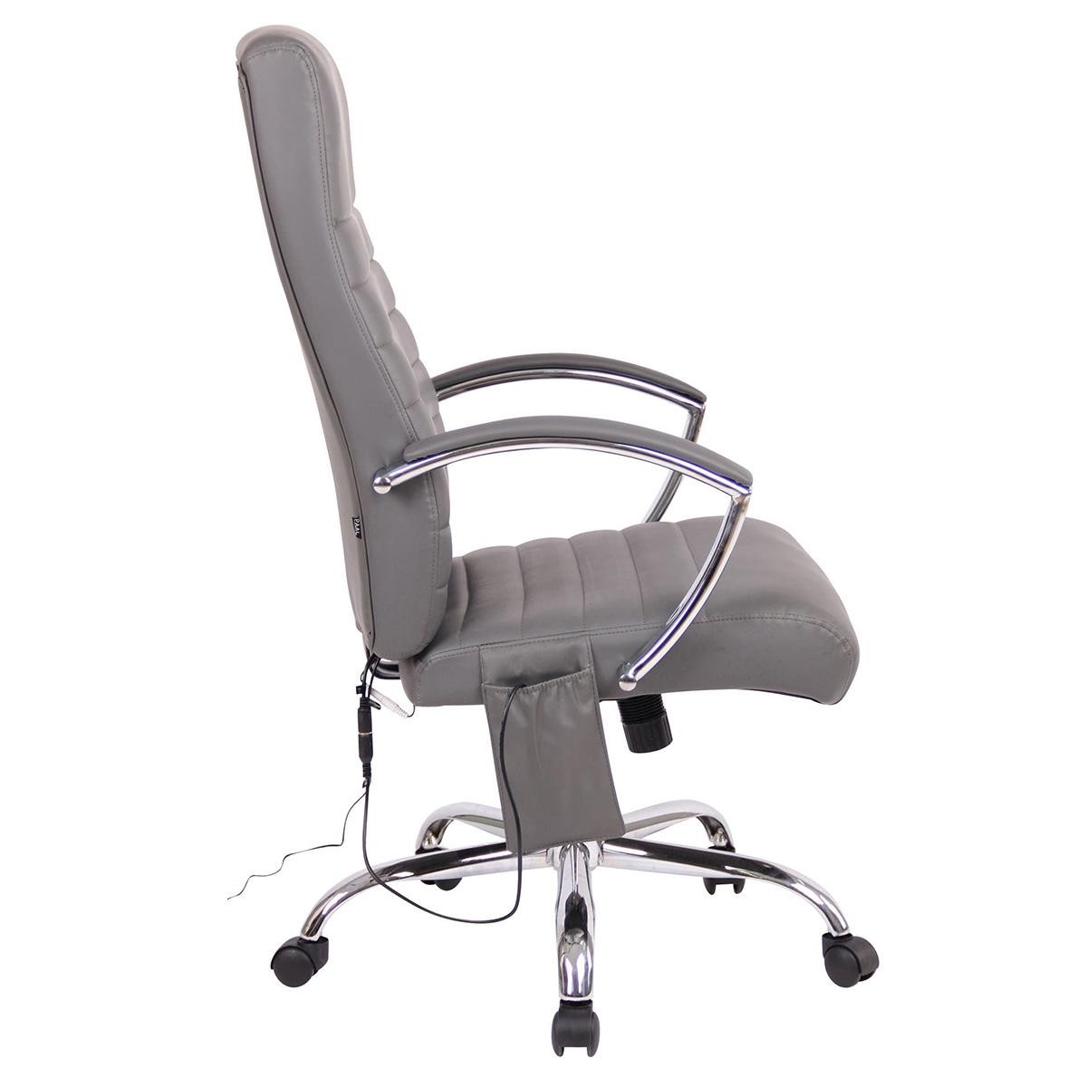 Silla de Oficina VALANTY MASAJE, Grueso Acolchado, Base Metálica, en Piel color Negro