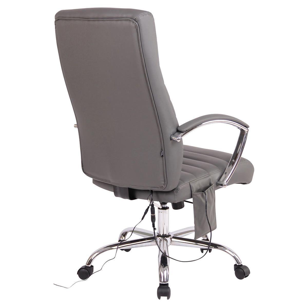 Silla de Oficina VALANTY MASAJE, Grueso Acolchado, Base Metálica, en Piel color Negro