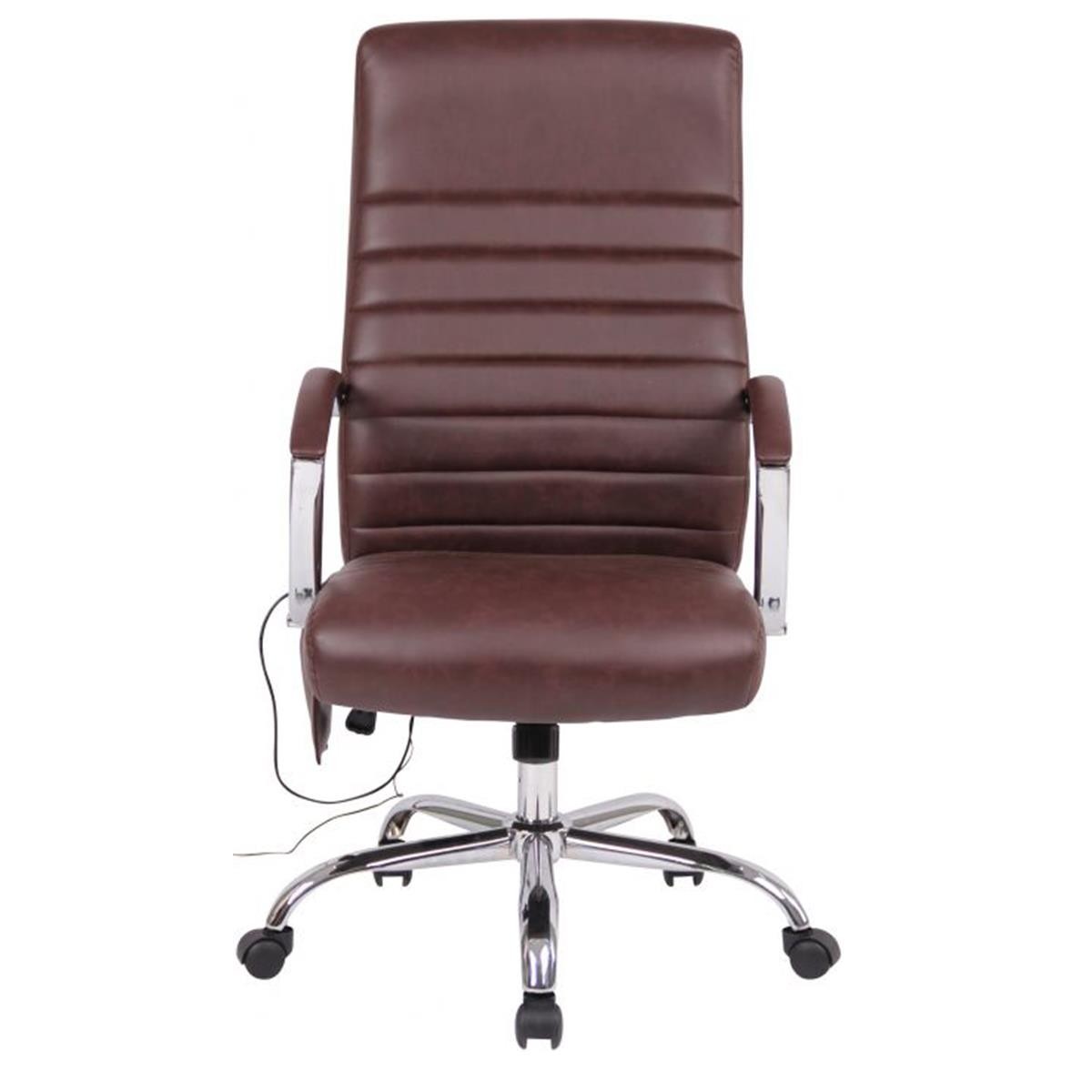 Silla de Oficina VALANTY MASAJE, Grueso Acolchado, Base Metálica, en Piel color Negro