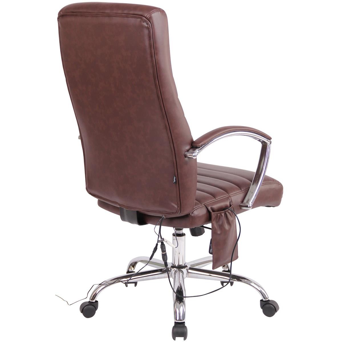 Silla de Oficina VALANTY MASAJE, Grueso Acolchado, Base Metálica, en Piel color Negro