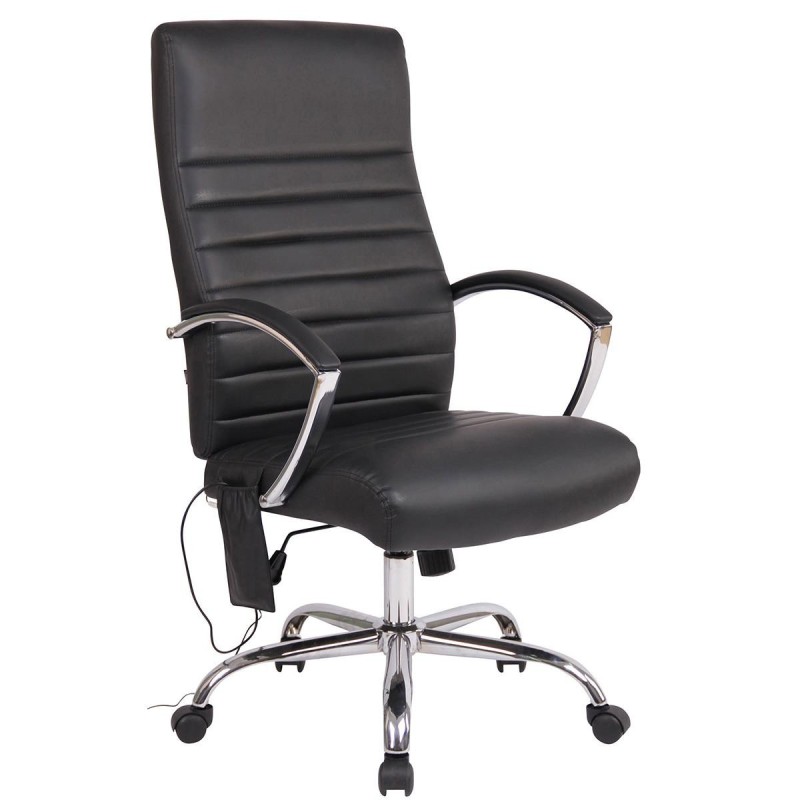 Silla de oficina VALANTY MASAJE, grueso acolchado, en piel color negro