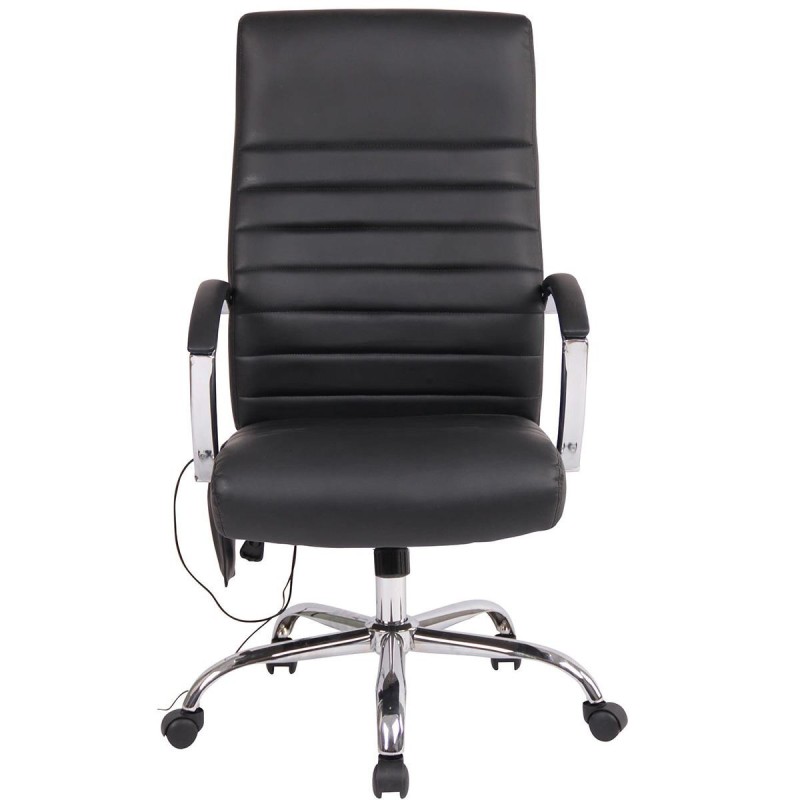 Silla de oficina VALANTY MASAJE, grueso acolchado, en piel color negro