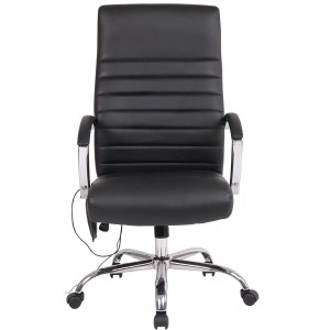 Silla de oficina VALANTY MASAJE, grueso acolchado, en piel color negro