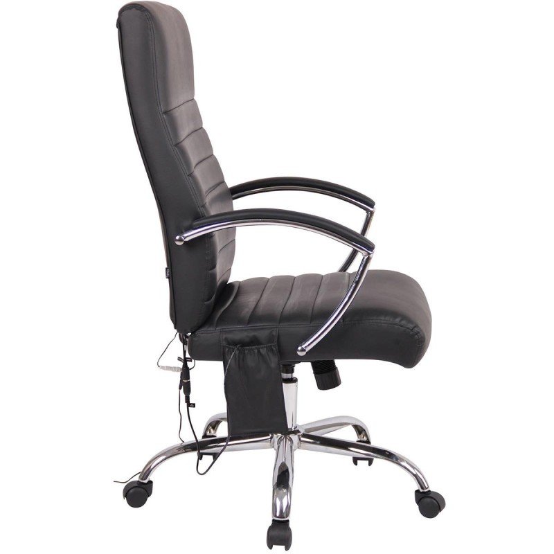 Silla de oficina VALANTY MASAJE, grueso acolchado, en piel color negro