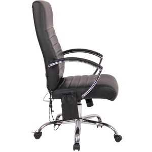 Silla de oficina VALANTY MASAJE, grueso acolchado, en piel color negro