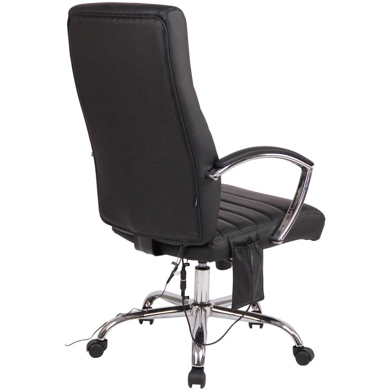 Silla de oficina VALANTY MASAJE, grueso acolchado, en piel color negro