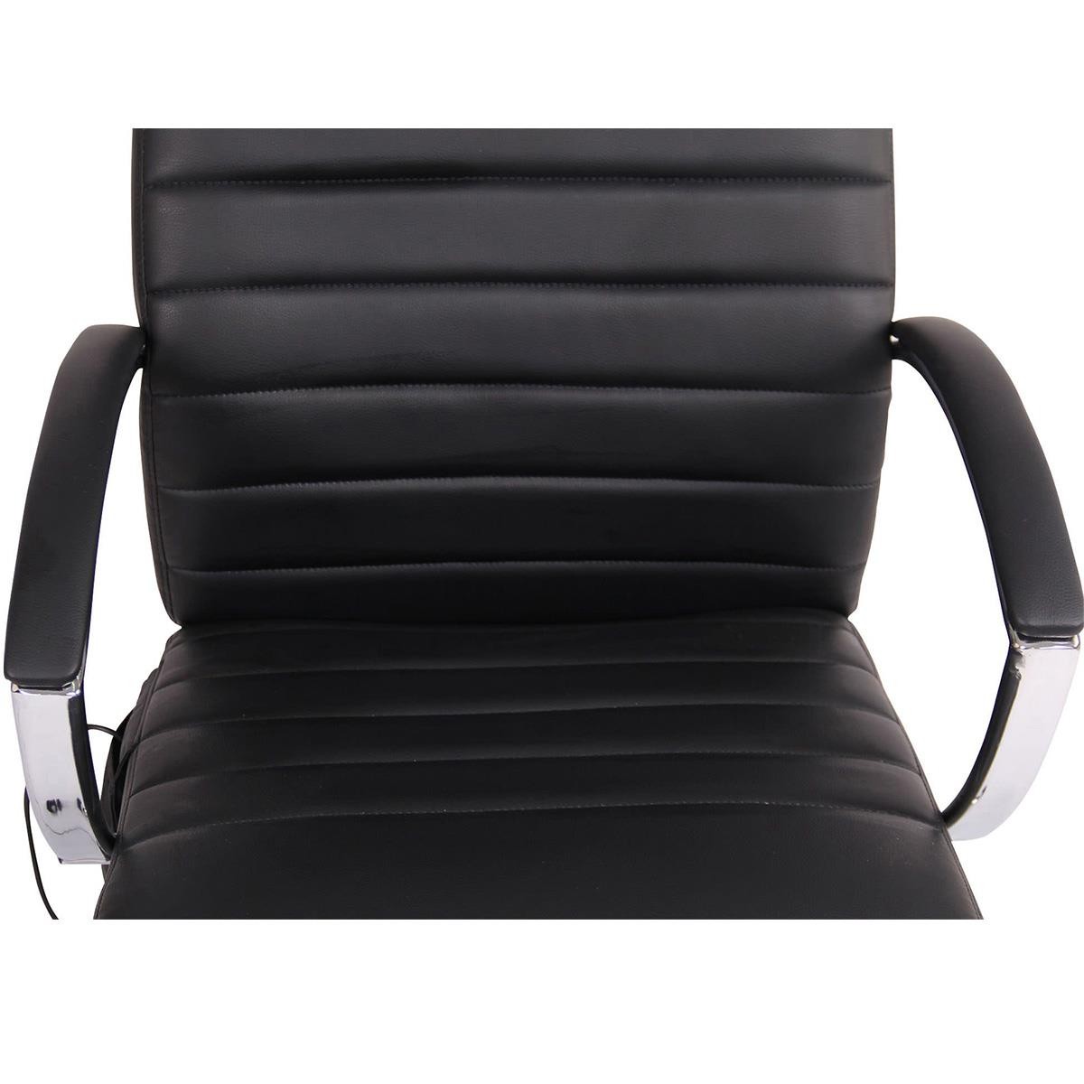 Silla de Oficina VALANTY MASAJE, Grueso Acolchado, Base Metálica, en Piel color Negro