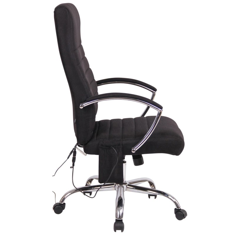 Silla de oficina VALANTY MASAJE TELA, grueso acolchado, en negro