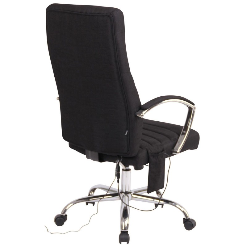 Silla de oficina VALANTY MASAJE TELA, grueso acolchado, en negro