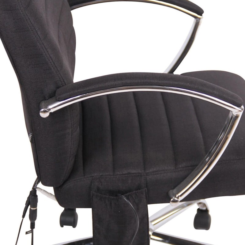 Silla de oficina VALANTY MASAJE TELA, grueso acolchado, en negro