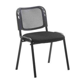 Silla de confidente MAIKEL, Apilable, Color Negro