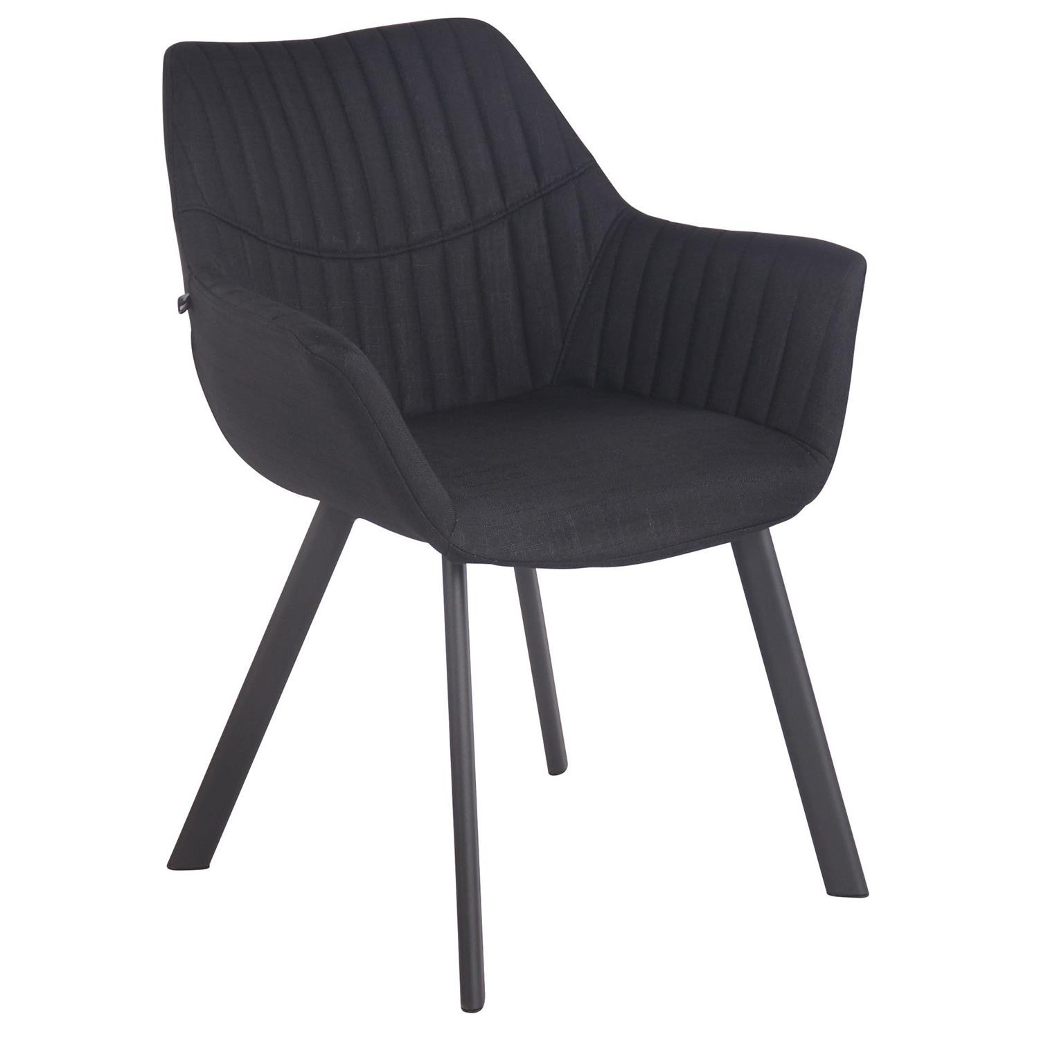 Silla de Confidente MIGLIA TELA, Confortable, Patas Metálicas, color Negro