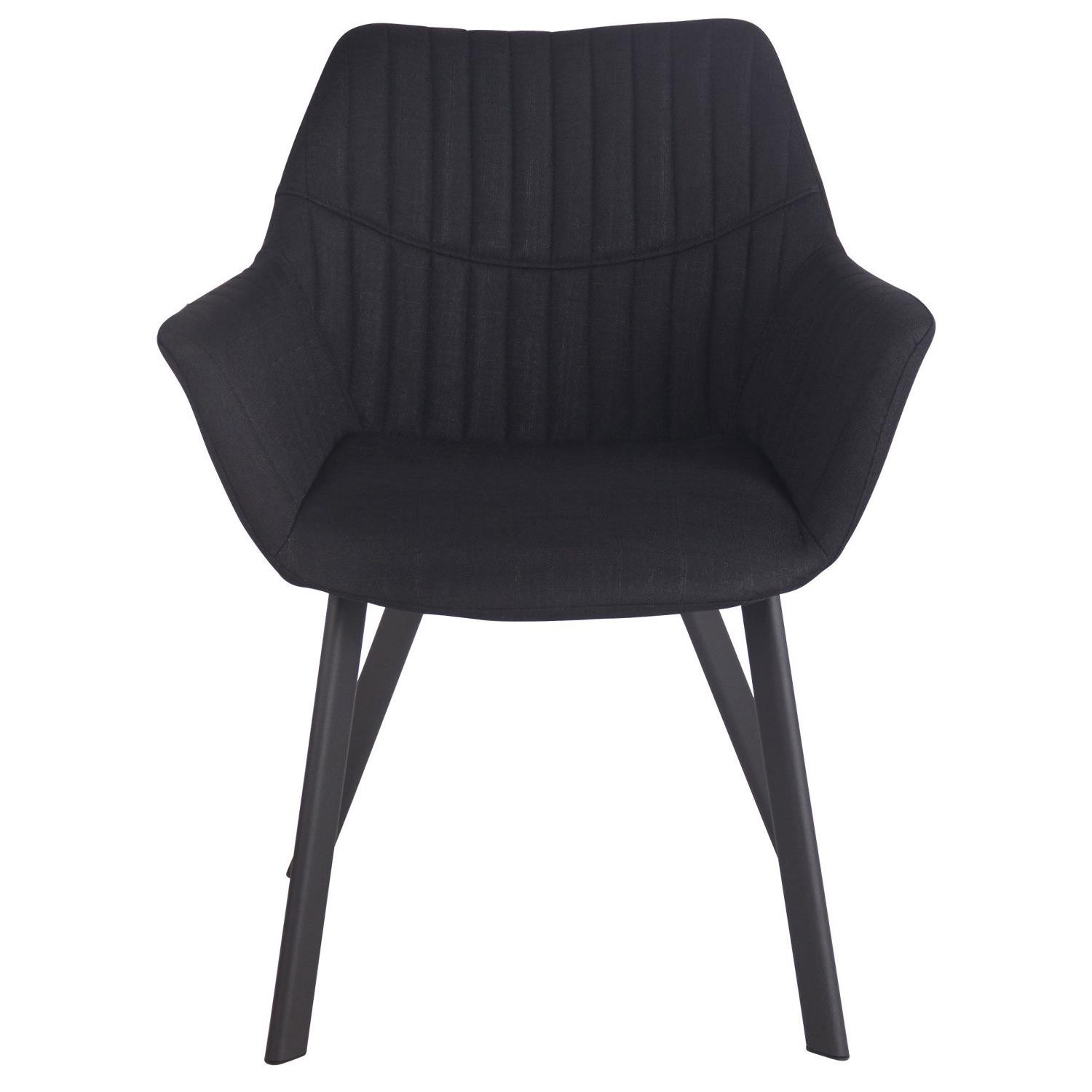 Silla de Confidente MIGLIA TELA, Confortable, Patas Metálicas, color Negro