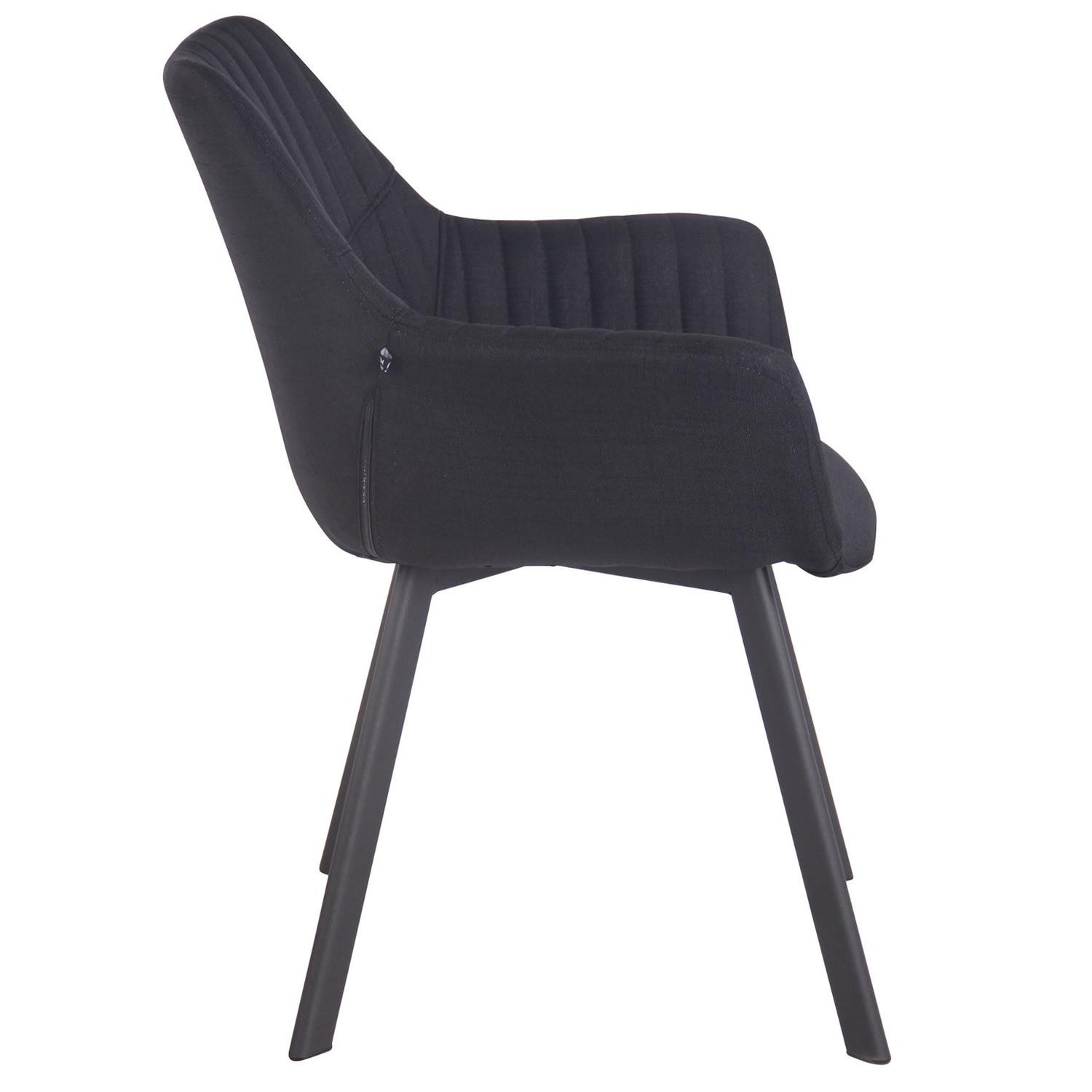Silla de Confidente MIGLIA TELA, Confortable, Patas Metálicas, color Negro