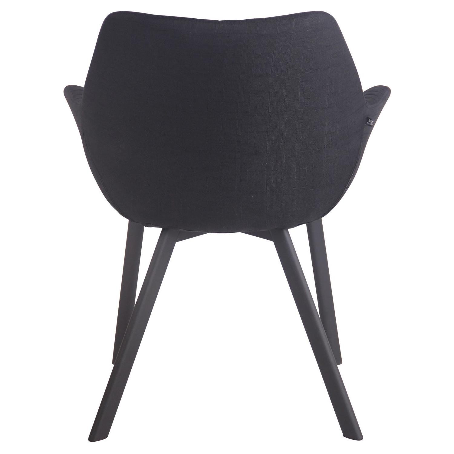 Silla de Confidente MIGLIA TELA, Confortable, Patas Metálicas, color Negro
