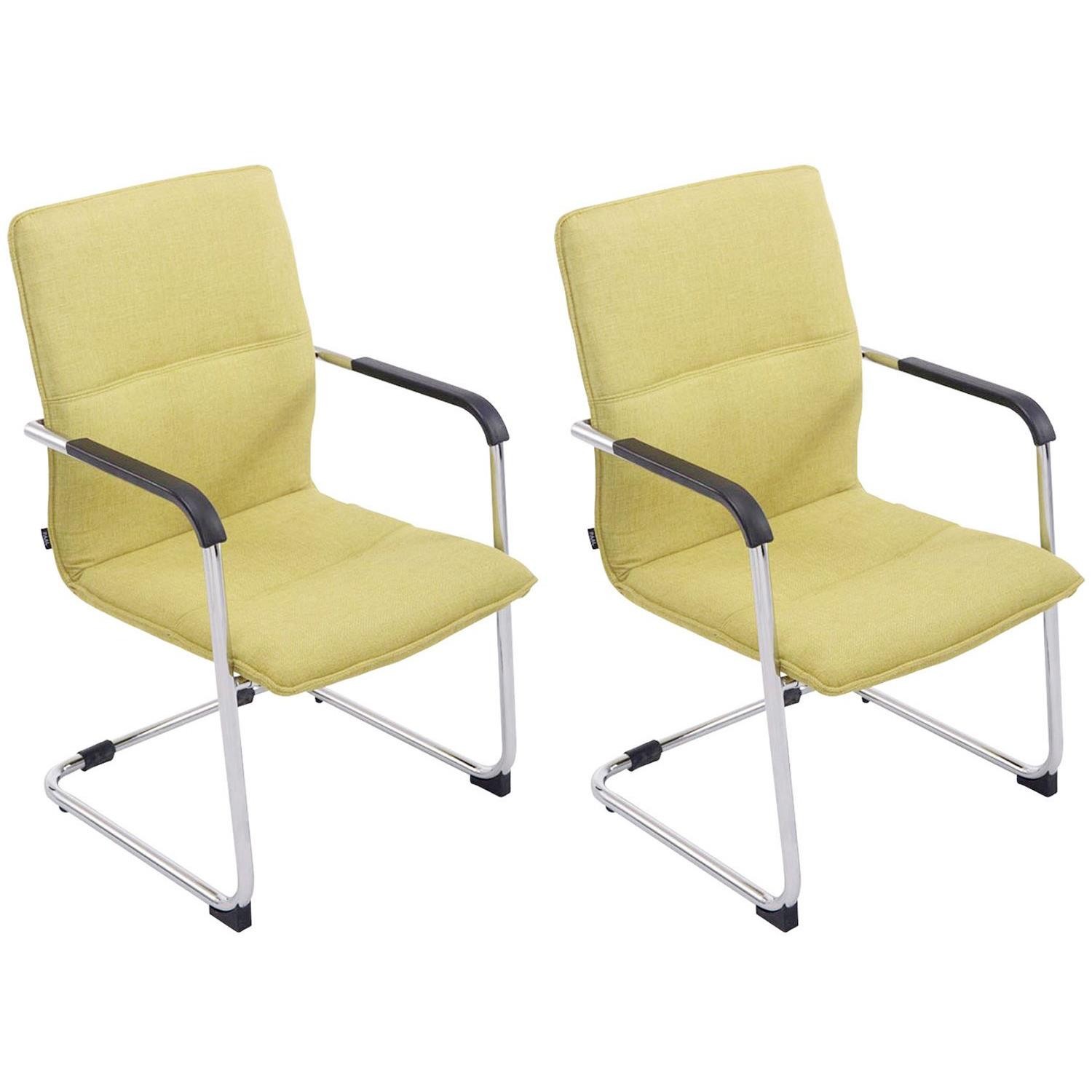 Lote de 2 Sillas de Confidente GOLIAT TELA, Estructura Metálica, Gran Acolchado y Elegante Diseño, color Crema