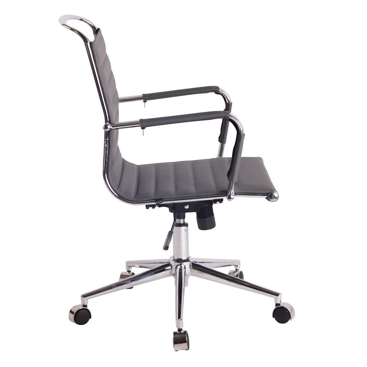 Silla de Oficina ZURICH, Diseño Elegante, Estructura Metálica, en Piel color Negro