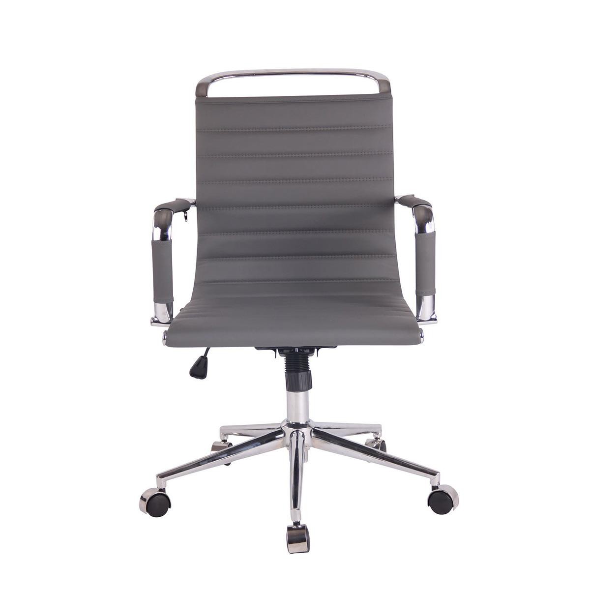 Silla de Oficina ZURICH, Diseño Elegante, Estructura Metálica, en Piel color Negro
