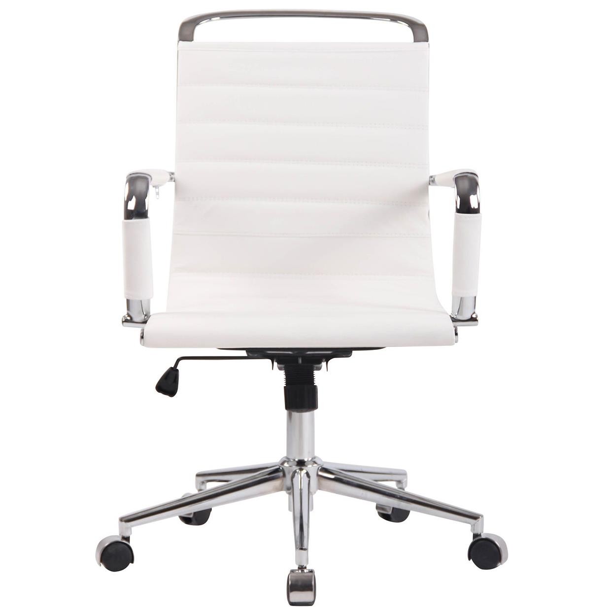 Silla de Oficina ZURICH, Diseño Elegante, Estructura Metálica, en Piel Natural color Negro