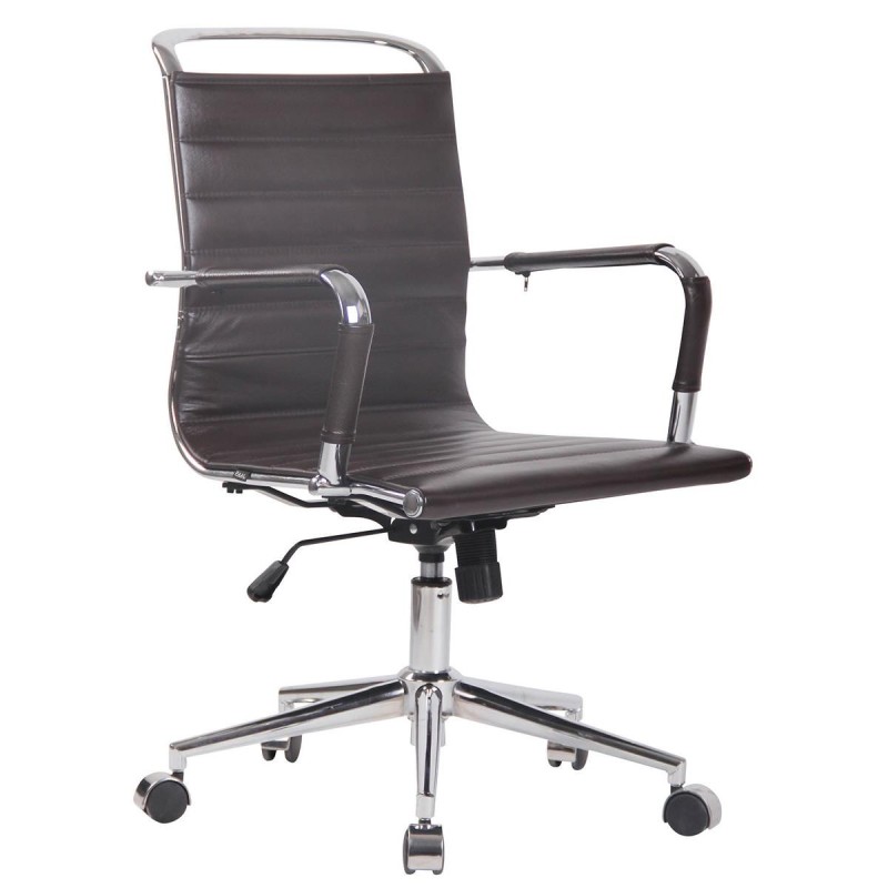 Silla de oficina ZURICH en Piel Natural color Negro