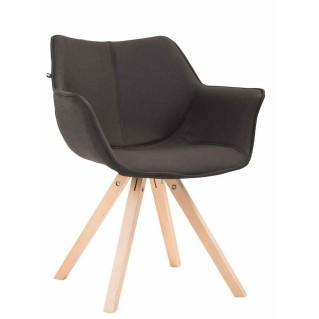 Silla de Confidente TULIP, Madera Haya y Tela Negra