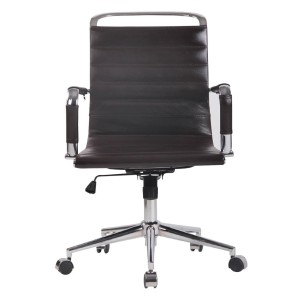 Silla de oficina ZURICH en Piel Natural color Negro