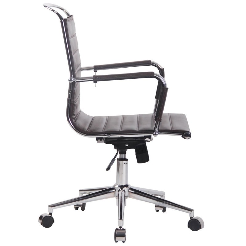 Silla de oficina ZURICH en Piel Natural color Negro
