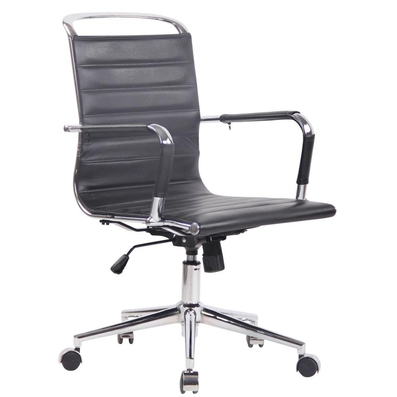 Silla de oficina ZURICH en Piel Natural color Negro