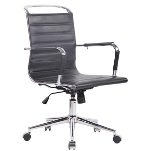 Silla de oficina ZURICH en Piel Natural color Negro