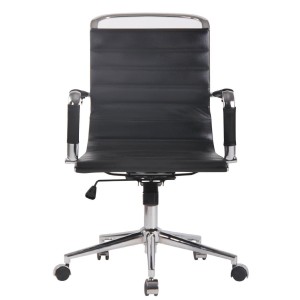 Silla de oficina ZURICH en Piel Natural color Negro