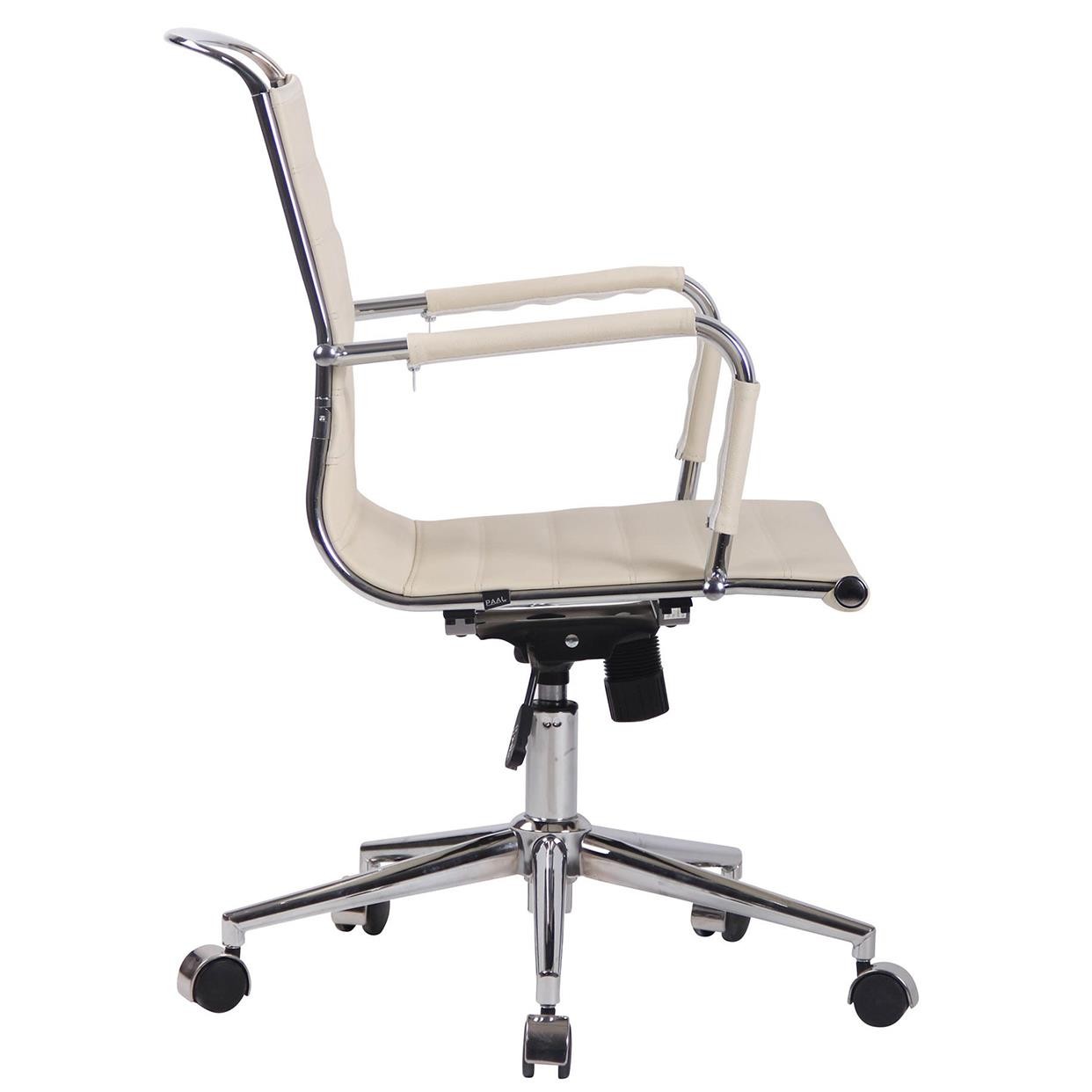 Silla de Oficina ZURICH, Diseño Elegante, Estructura Metálica, en Piel Natural color Negro
