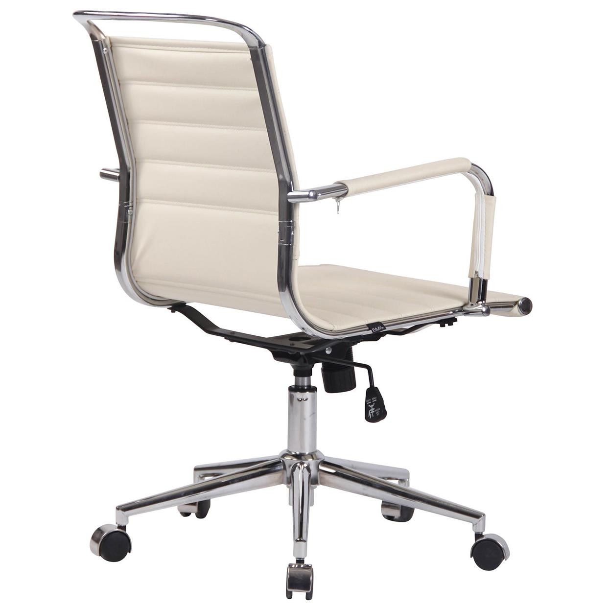 Silla de Oficina ZURICH, Diseño Elegante, Estructura Metálica, en Piel Natural color Negro