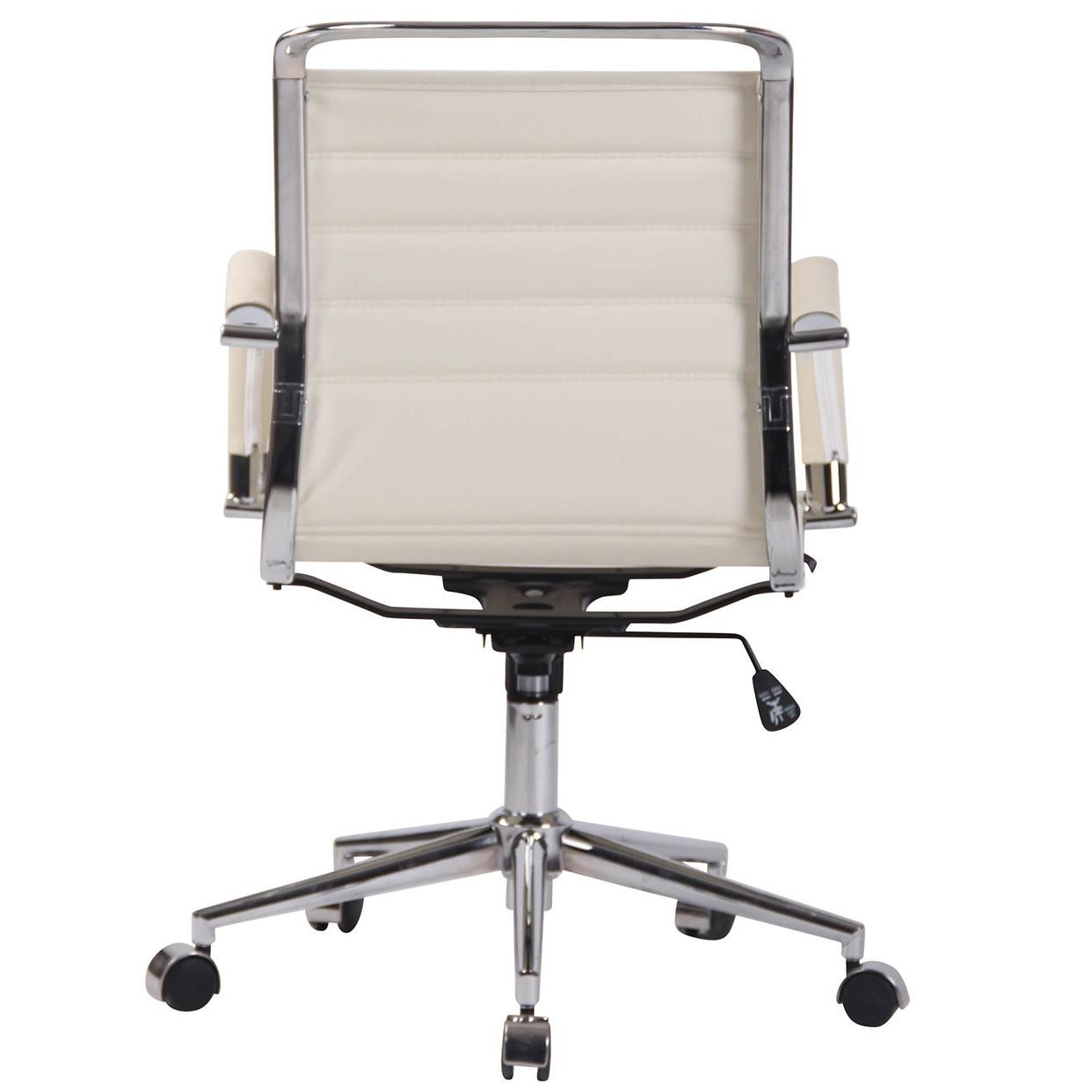 Silla de Oficina ZURICH, Diseño Elegante, Estructura Metálica, en Piel Natural color Negro