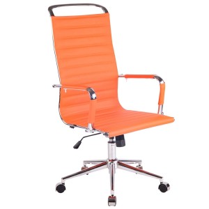 Silla de oficina ZURICH, Respaldo Alto, en Piel color Blanco