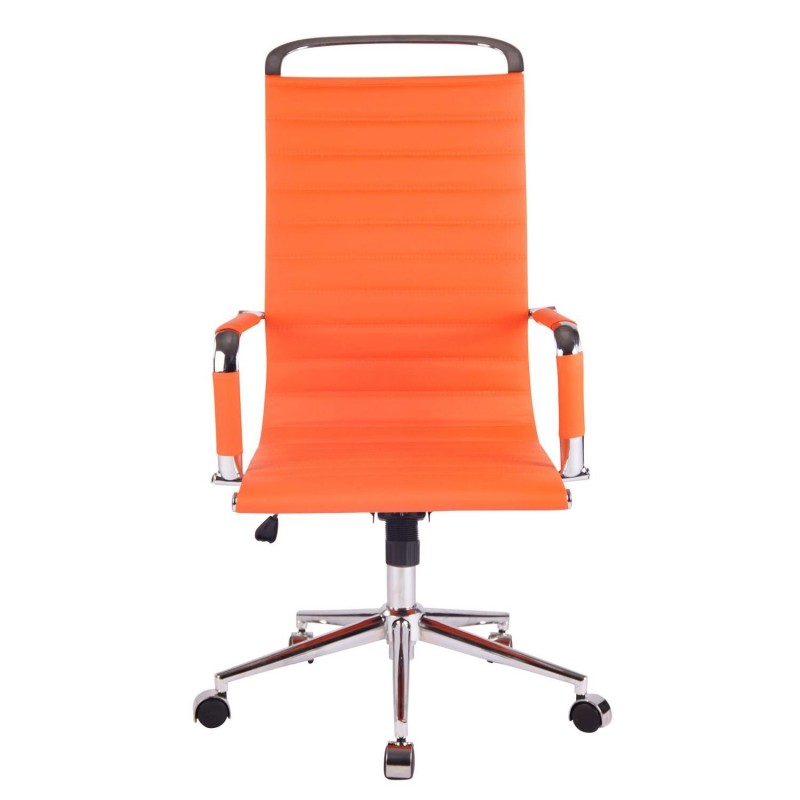 Silla de oficina ZURICH, Respaldo Alto, en Piel color Blanco