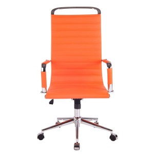 Silla de oficina ZURICH, Respaldo Alto, en Piel color Blanco