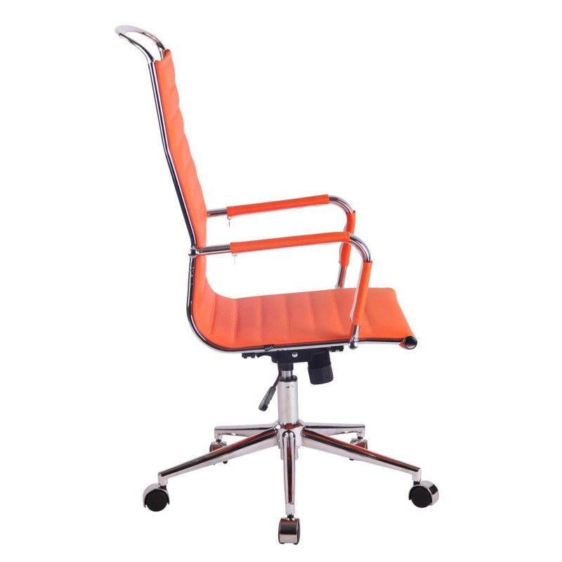 Silla de oficina ZURICH, Respaldo Alto, en Piel color Blanco