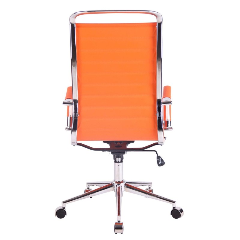 Silla de oficina ZURICH, Respaldo Alto, en Piel color Blanco