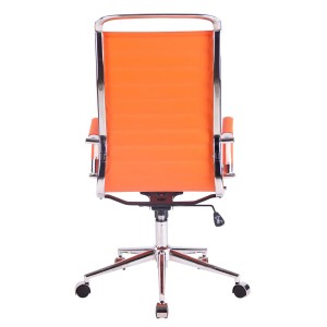 Silla de oficina ZURICH, Respaldo Alto, en Piel color Blanco
