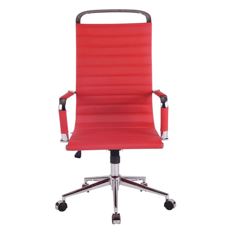 Silla de oficina ZURICH, Respaldo Alto, en Piel color Blanco
