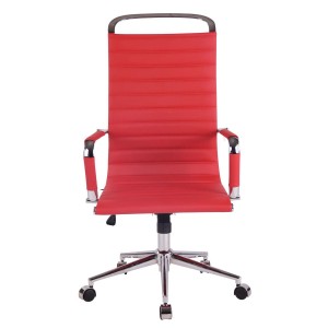 Silla de oficina ZURICH, Respaldo Alto, en Piel color Blanco