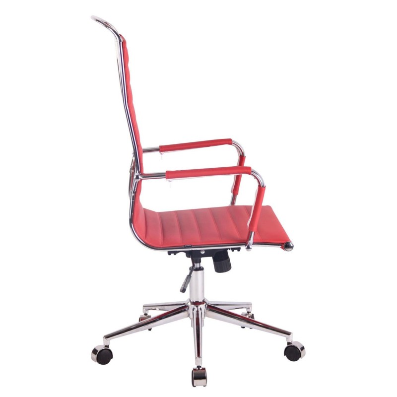 Silla de oficina ZURICH, Respaldo Alto, en Piel color Blanco