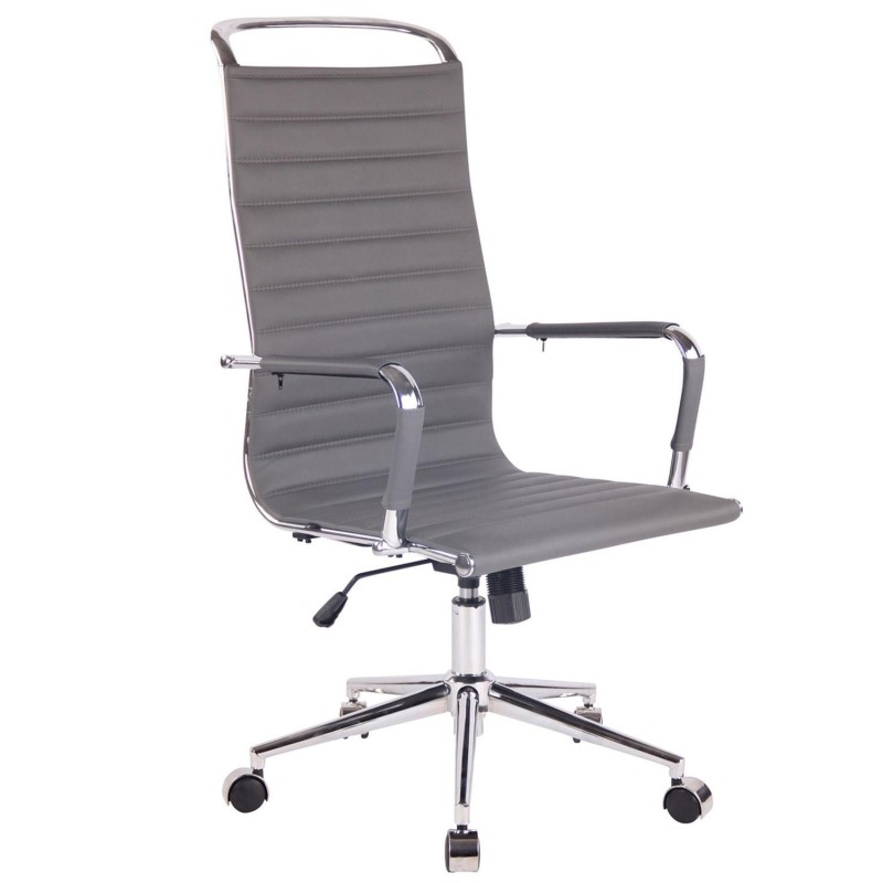 Silla de oficina ZURICH, Respaldo Alto, en Piel color Blanco