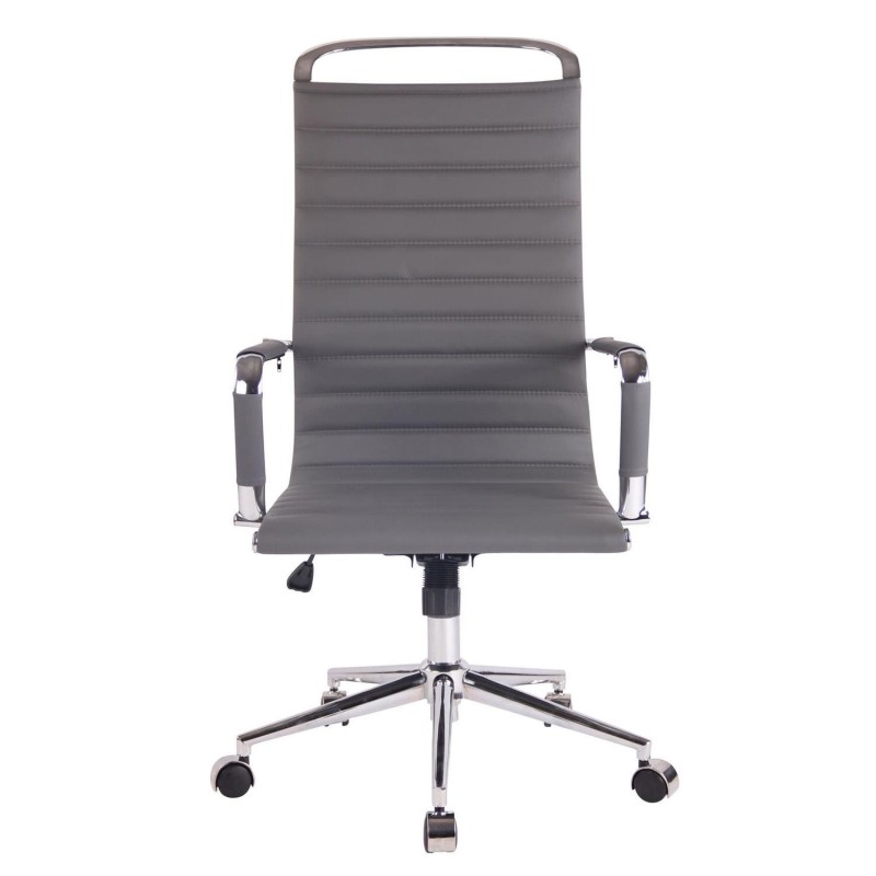 Silla de oficina ZURICH, Respaldo Alto, en Piel color Blanco