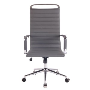 Silla de oficina ZURICH, Respaldo Alto, en Piel color Blanco