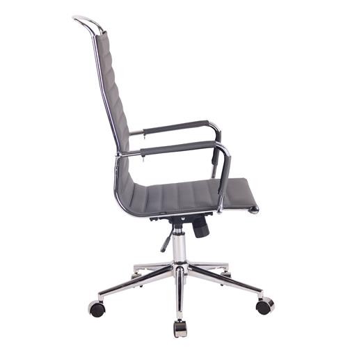 Silla de Oficina ZURICH, Respaldo Alto, Diseño Elegante, Estructura Metálica, en Piel color Blanco