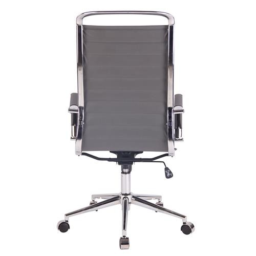 Silla de Oficina ZURICH, Respaldo Alto, Diseño Elegante, Estructura Metálica, en Piel color Blanco