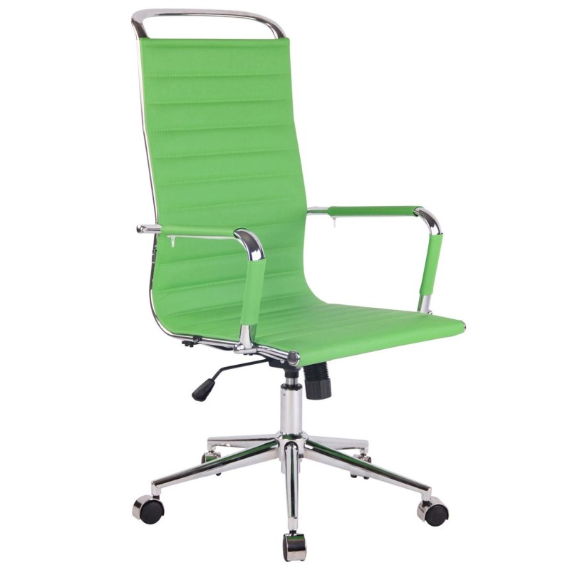 Silla de oficina ZURICH, Respaldo Alto, en Piel color Blanco