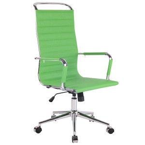 Silla de oficina ZURICH, Respaldo Alto, en Piel color Blanco