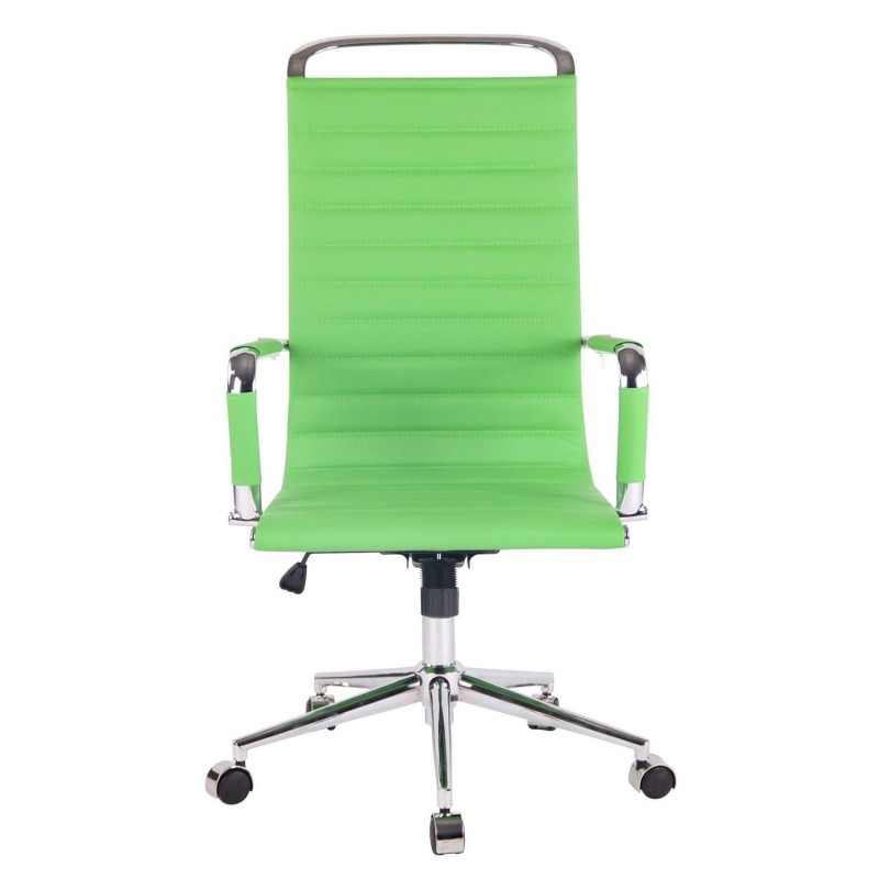 Silla de oficina ZURICH, Respaldo Alto, en Piel color Blanco